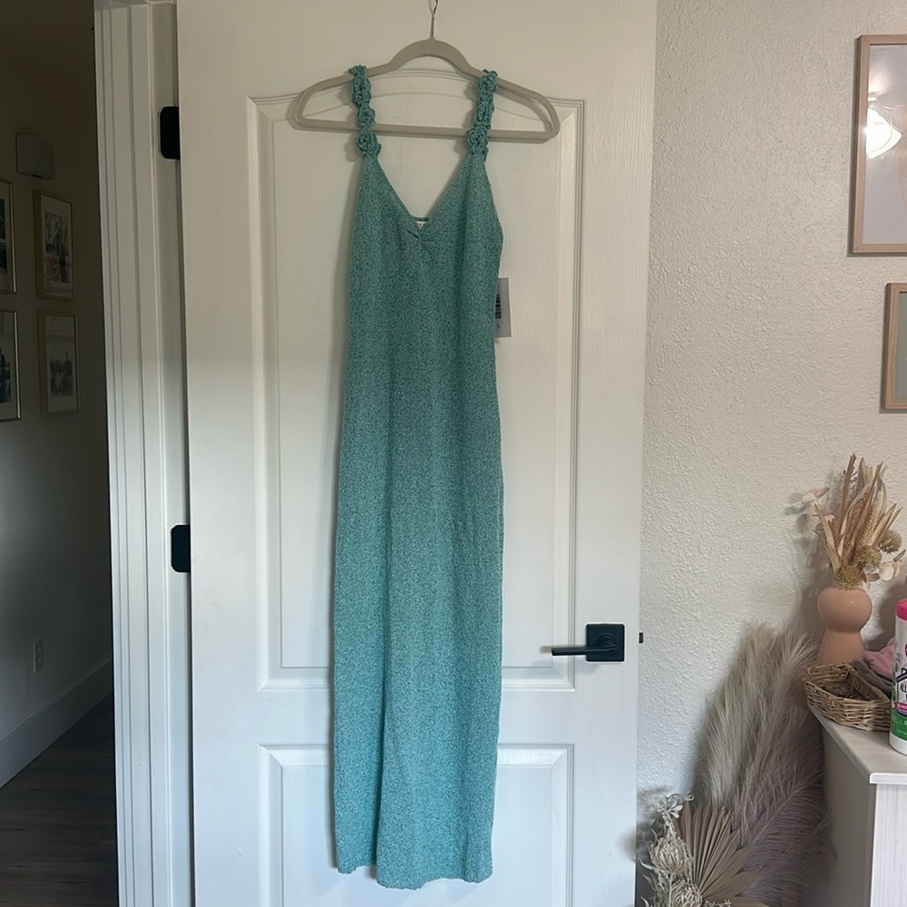 Cyrus Blue Knit Maxi Dress